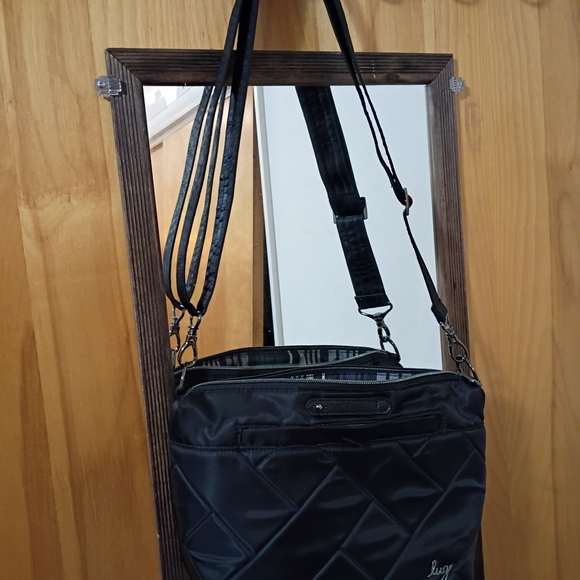 Lug Flare Crossbody Purse Black